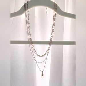 4 layered rose gold pendant necklace!